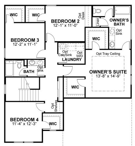 Adams second floor plan — McKelvey Homes