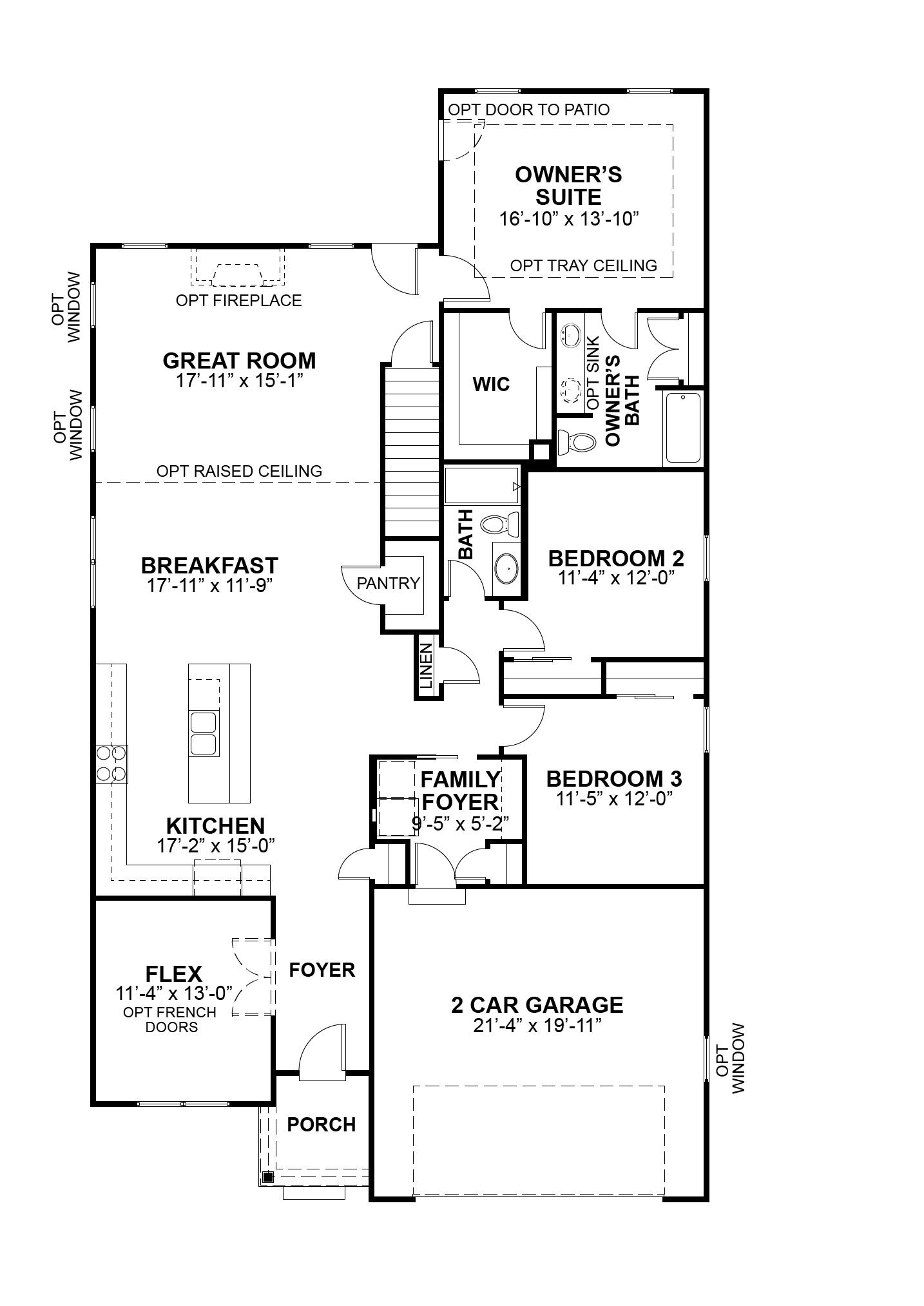 Hamilton II first floor plan — McKelvey Homes