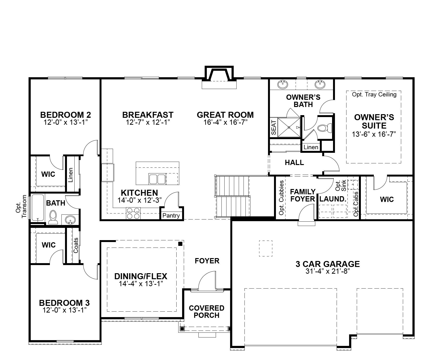 Hemingway first floor plan — McKelvey Homes