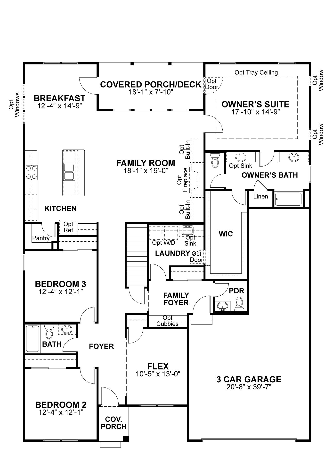 Jefferson first floor plan — McKelvey Homes