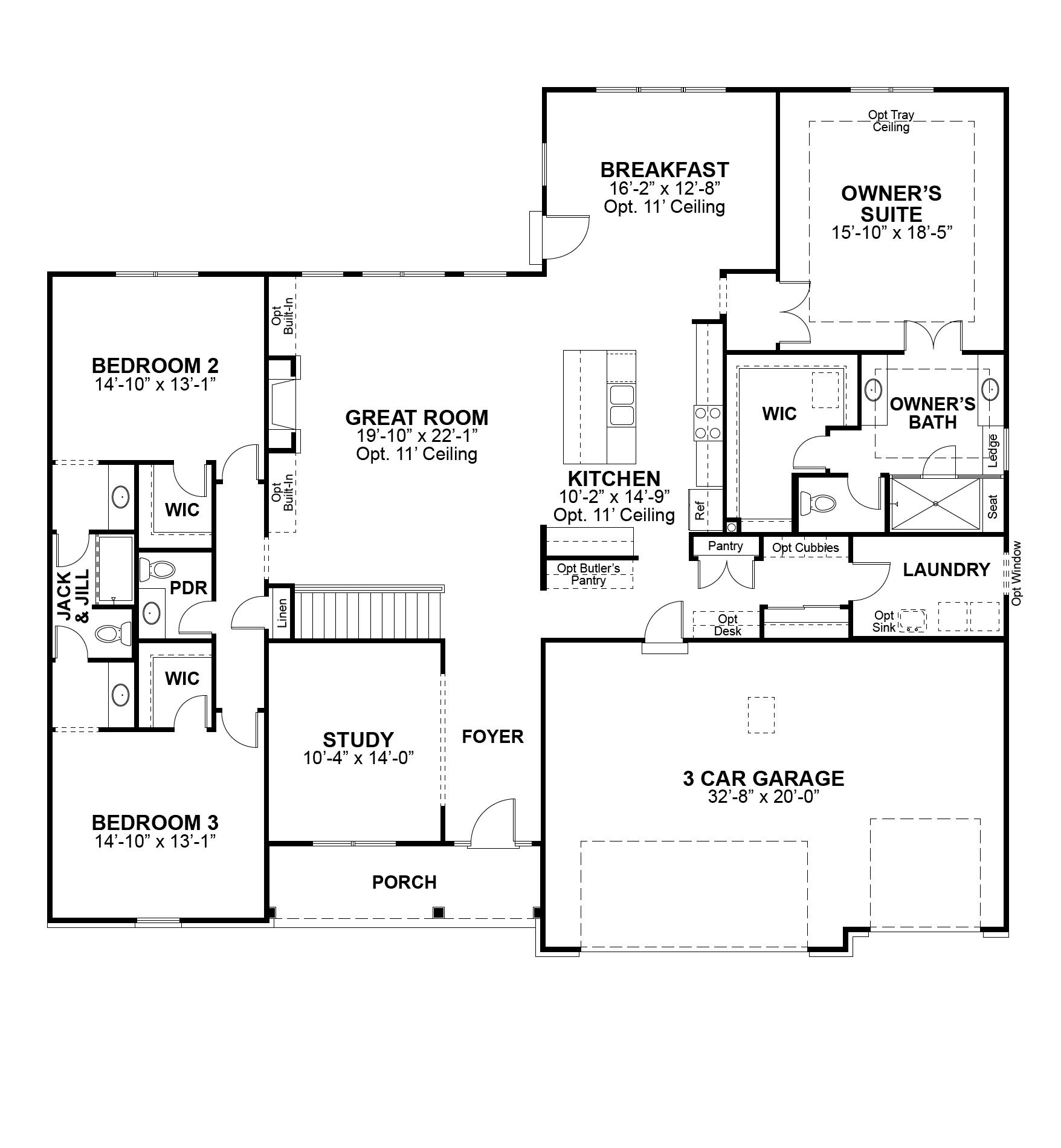 LaSalle first floor plan — McKelvey Homes