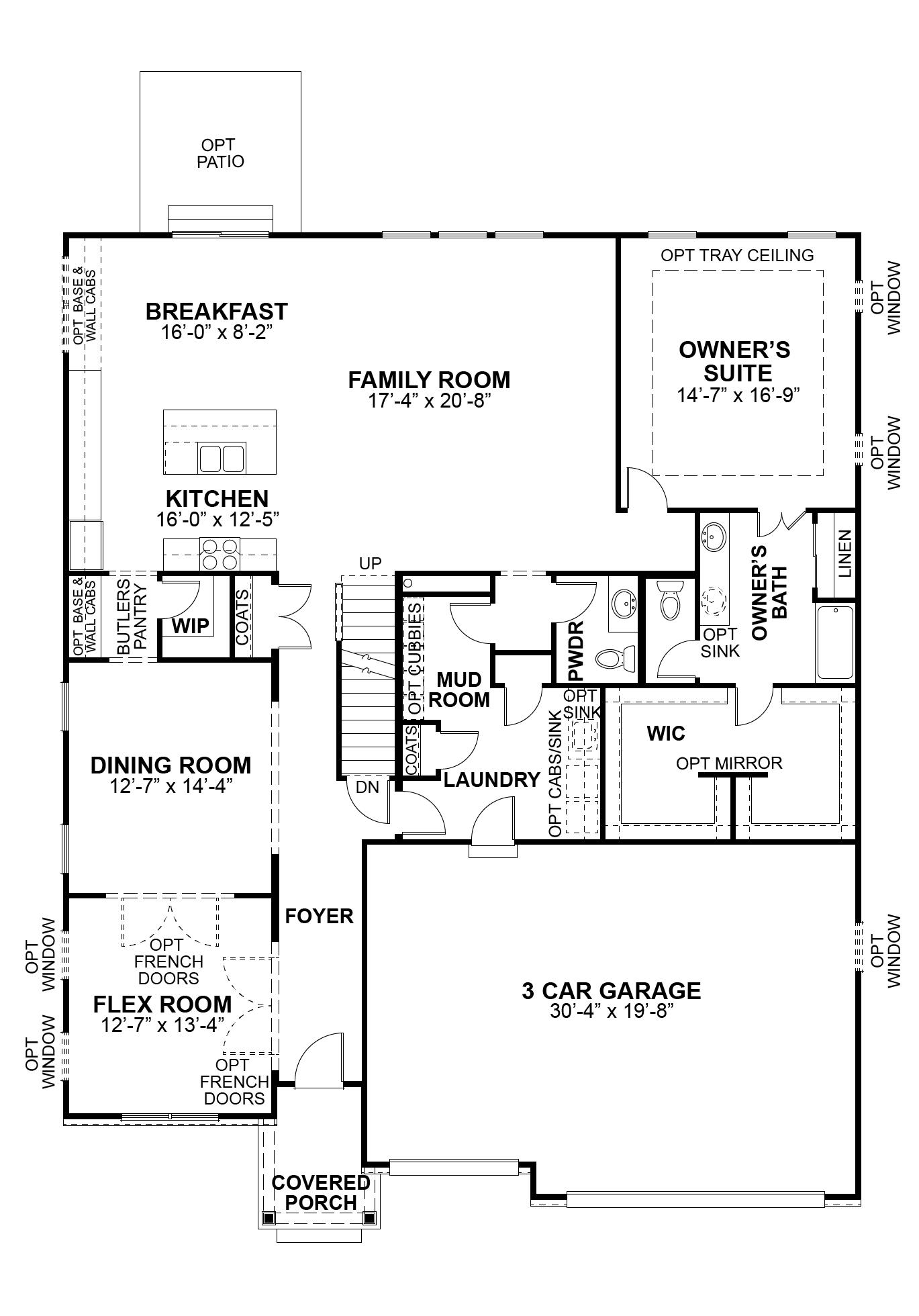 Madison II first floor plan — McKelvey Homes