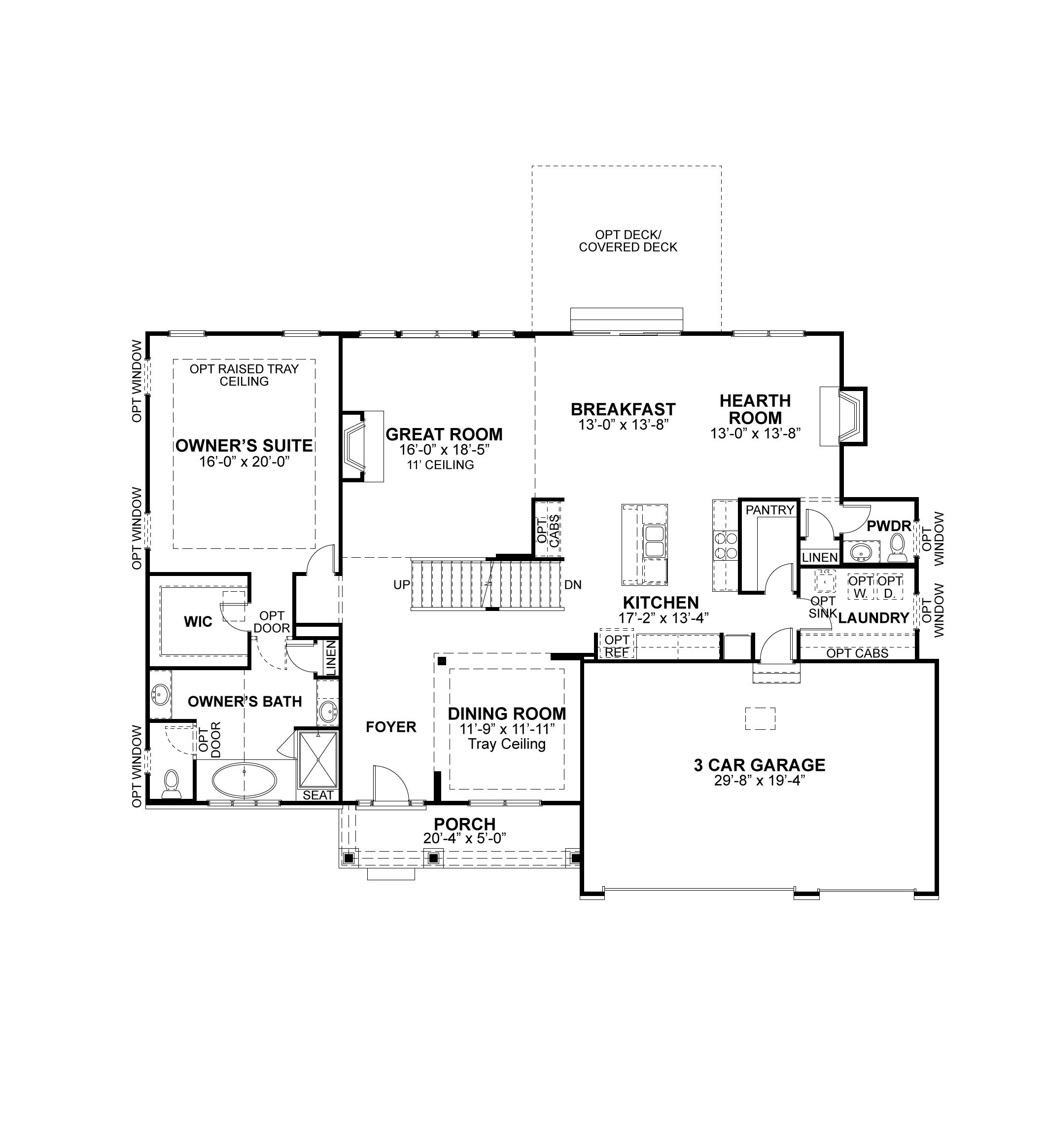 Muirfield first floor plan — McKelvey Homes