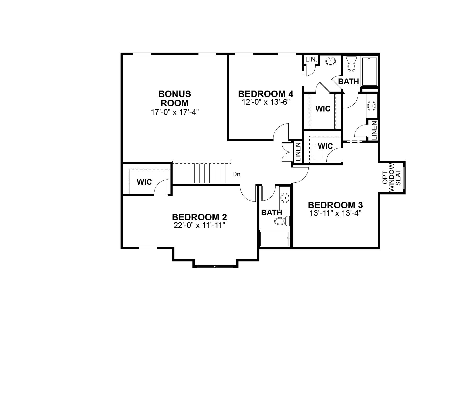 Provence second floor plan — McKelvey Homes