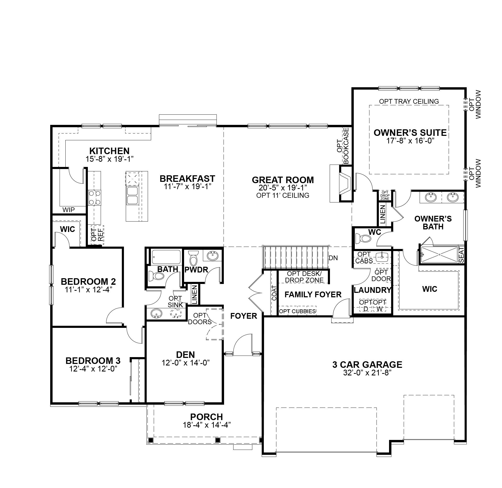 Stockton first floor plan — McKelvey Homes